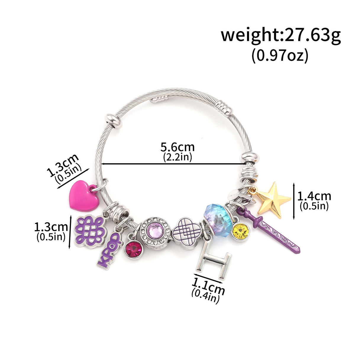 Cross-border Supply Cartoon Anime K-POP Demon Slayer Girl Group Mirai Lumizoy Character Pendant DIY Bracelet eprolo