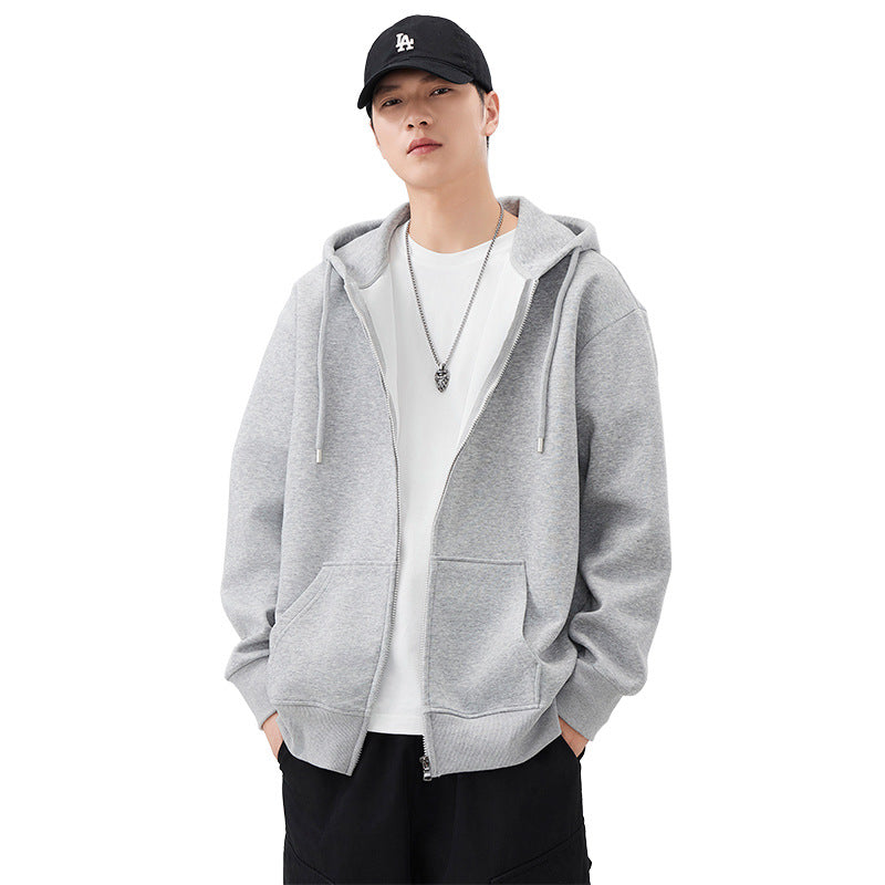 Style Heavyweight Casual Loose Zip-Up Hooded Sweatshirt for Men eprolo