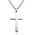 Simple Single Cross Necklace Pendant Jewelry Christian with Chain eprolo