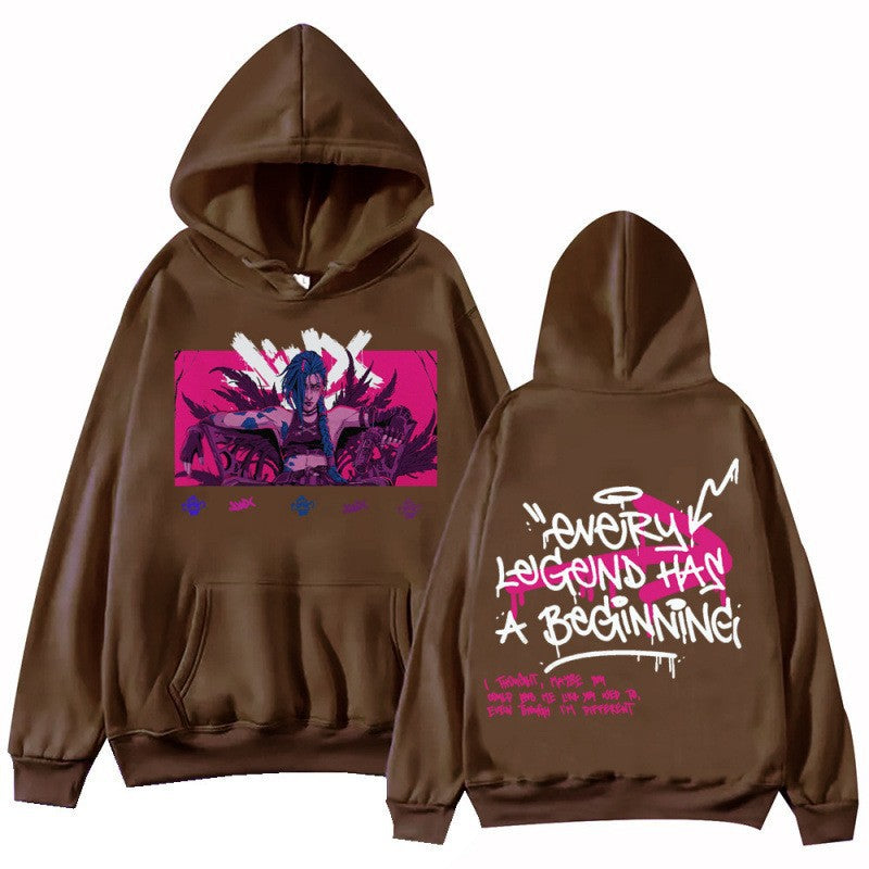 Hot Anime Arcane-Jinx Hoodie Harajuku Pullover Tops Man eprolo