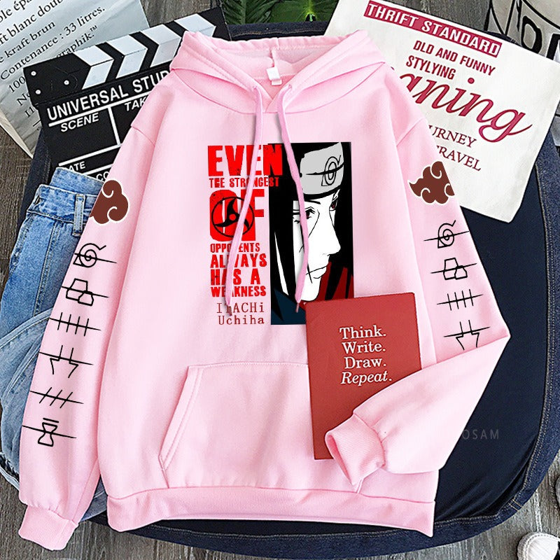 Naruto Itachi Writings Wheel Eye Anime Splice Plush Hoodie Cross border Hoodie Anime Hoodie eprolo