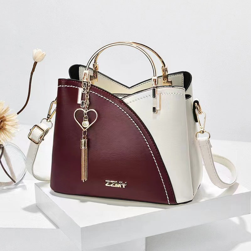 Color-blocked  large-capacity shoulder bag with high-quality crossbody design eprolo
