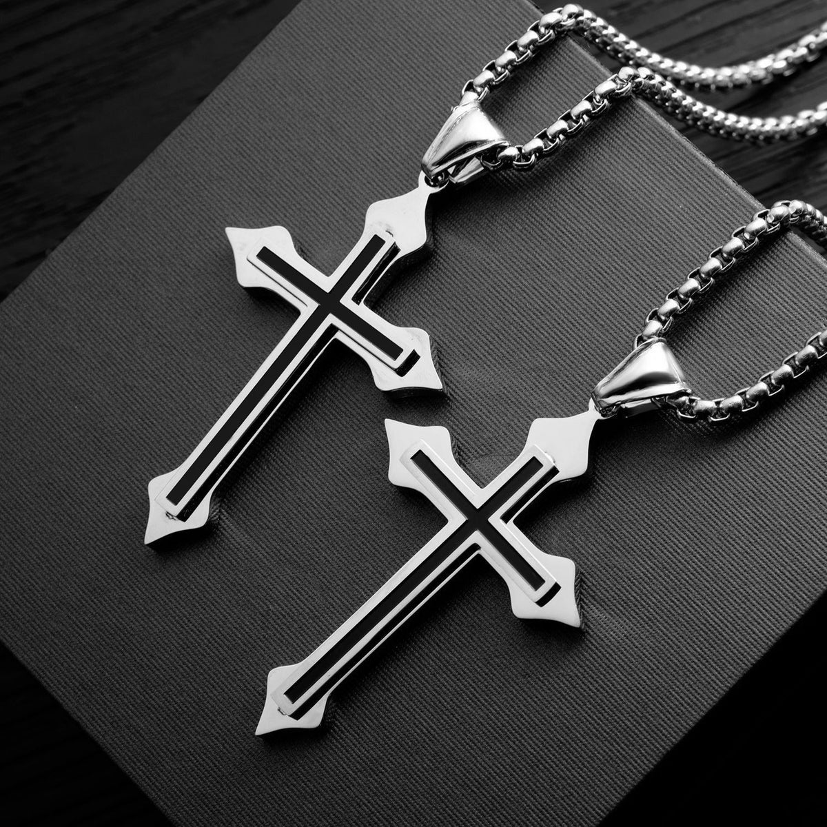 Hip-Hop Authentic Personality Japanese And Korean Simple Titanium Steel Jesus Cross Necklace Men's Jewelry Pendant Women eprolo