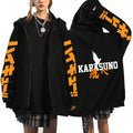 Anime Haikyuu Loose Fit Printed Zip-Up Hoodie for Men eprolo