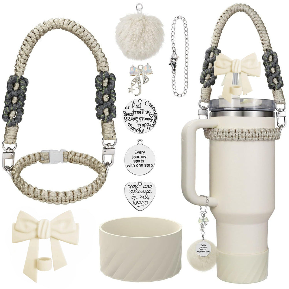 Stanley accessories suitable for 40oz braided hand-held rope bow straw cap cup cover wool ball pendant eprolo