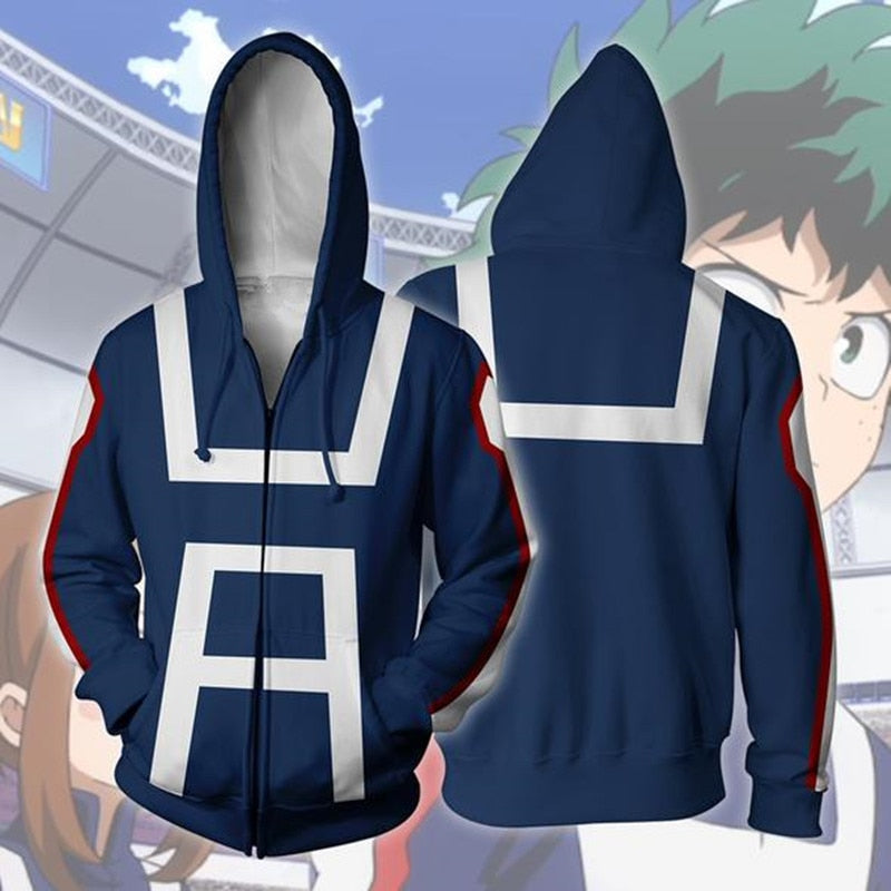 My Hero Academia Boku no Hero Academia Cosplay Costumes Men Women Sweatshirt Fashion zipper Hoodie School Uniforms Jackets Coat eprolo