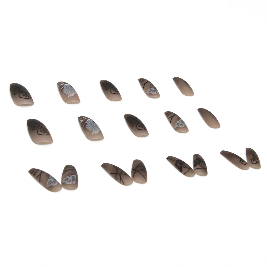 Dark Butterfly Long Ballet Nail Manicure Nail Pieces Personalized Wearing A Removable Nail eprolo