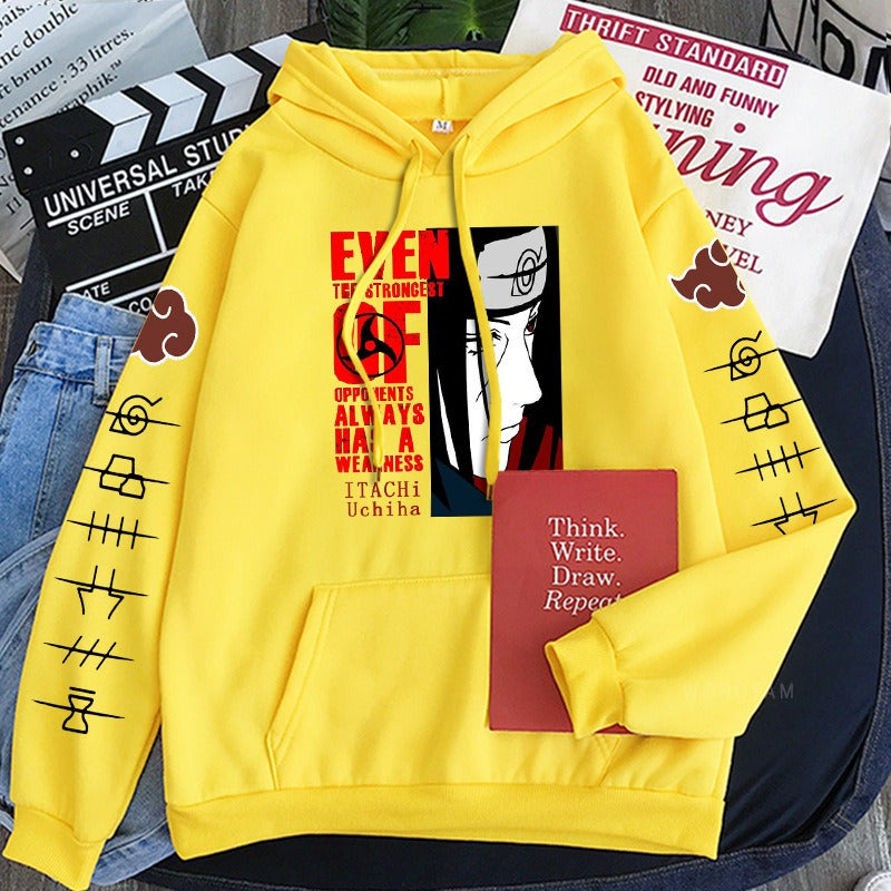 Naruto Itachi Writings Wheel Eye Anime Splice Plush Hoodie Cross border Hoodie Anime Hoodie eprolo