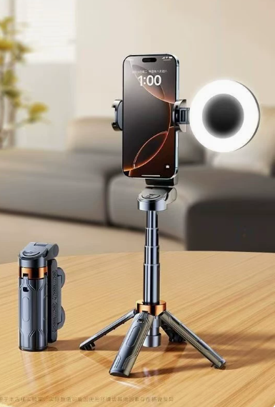Mini phone Bluetooth selfie stick JC-25, floor mounted anti shake, extendable tripod, portable travel, live streaming, photograp eprolo