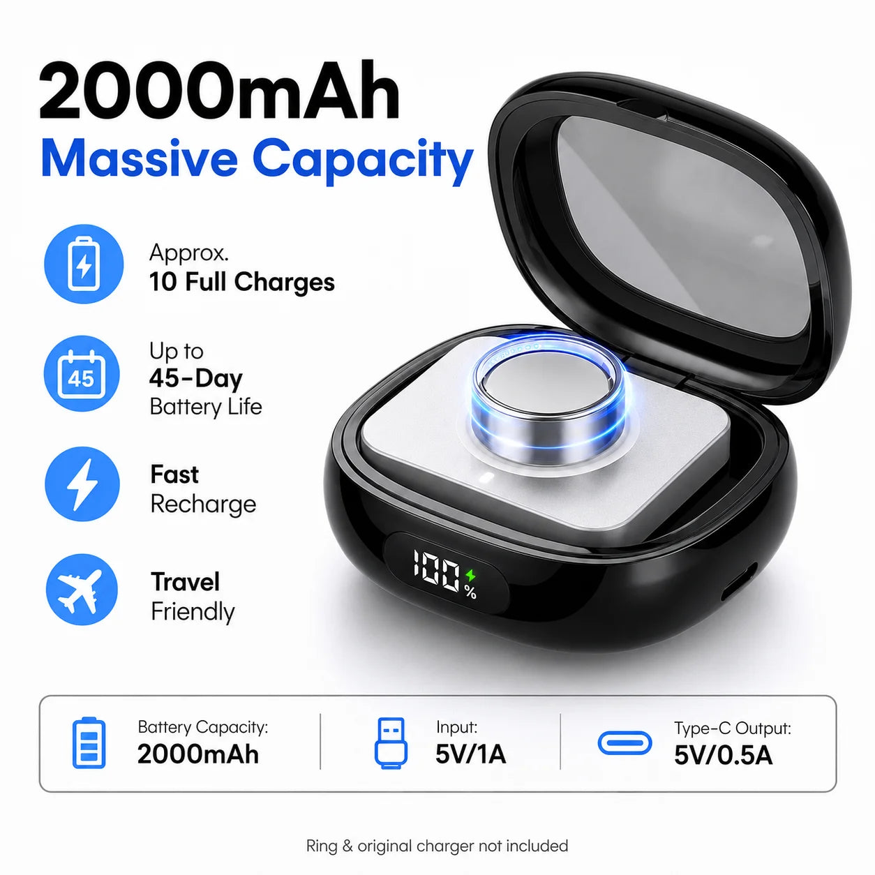 Charging Case for Oura Ring Gen 4 3 2000mAh Portable Power Bank AliExpress