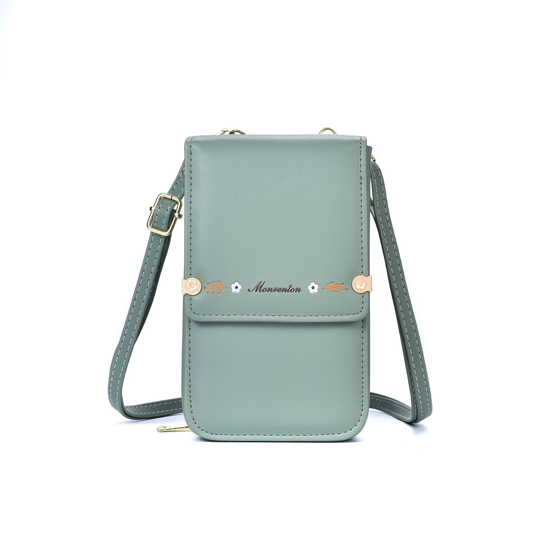 Flowers Embroidery Mobile Phone Bags For Women Ins Fashion Crossbody Shoulder Bag Ladies Long Wallet Zee's Vibe Vault