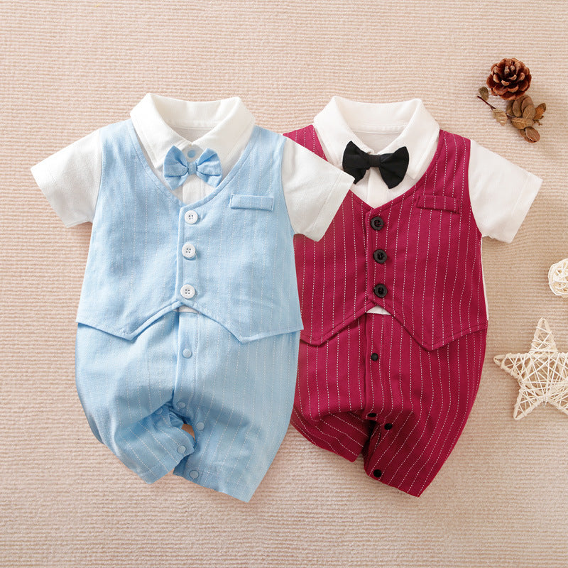 Summer Baby Boy Gentleman Jumpsuit Zee's Vibe Vault