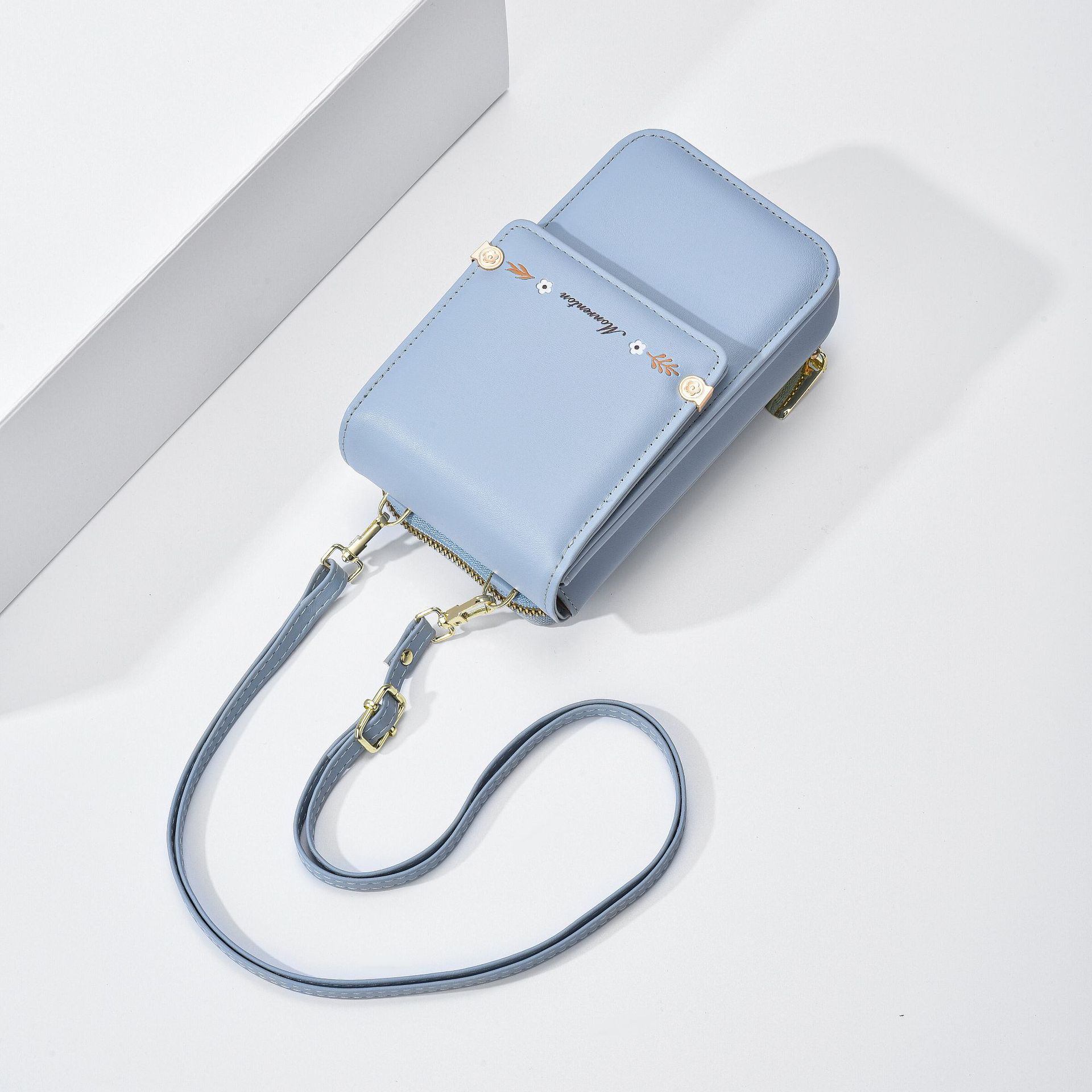 Flowers Embroidery Mobile Phone Bags For Women Ins Fashion Crossbody Shoulder Bag Ladies Long Wallet Zee's Vibe Vault