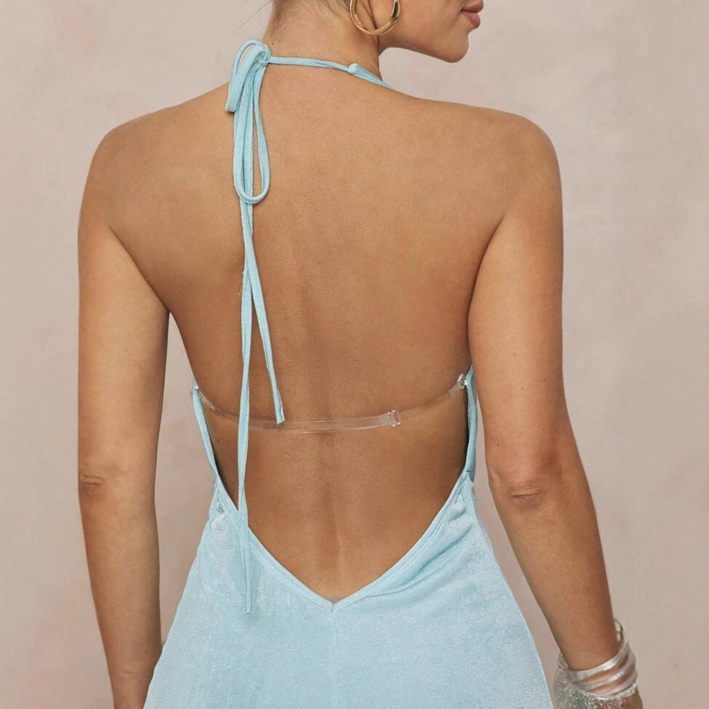 Open-Back Halter Dress