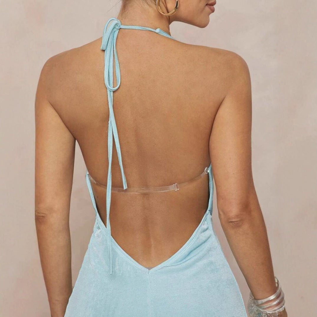 Open-Back Halter Dress