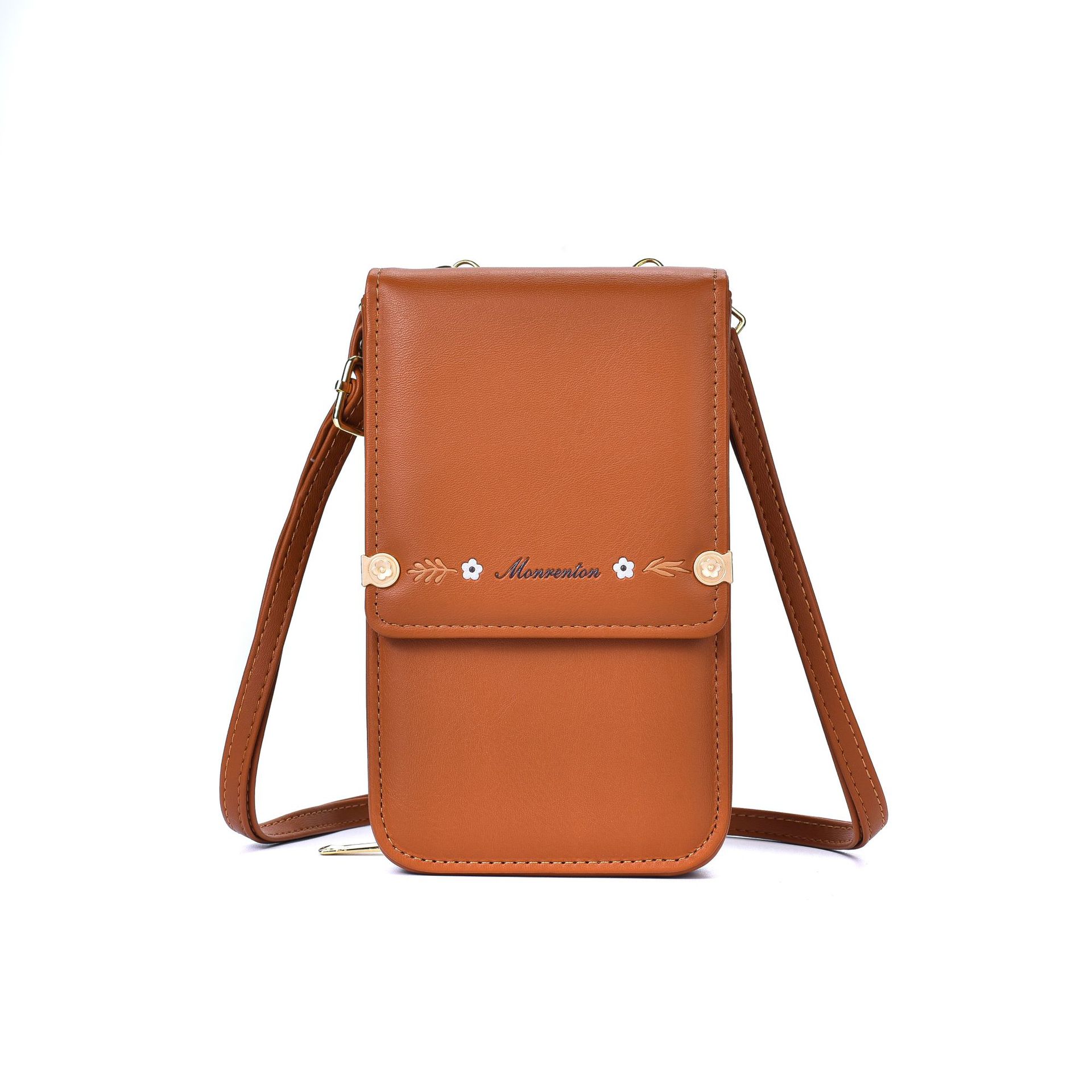 Flowers Embroidery Mobile Phone Bags For Women Ins Fashion Crossbody Shoulder Bag Ladies Long Wallet Zee's Vibe Vault