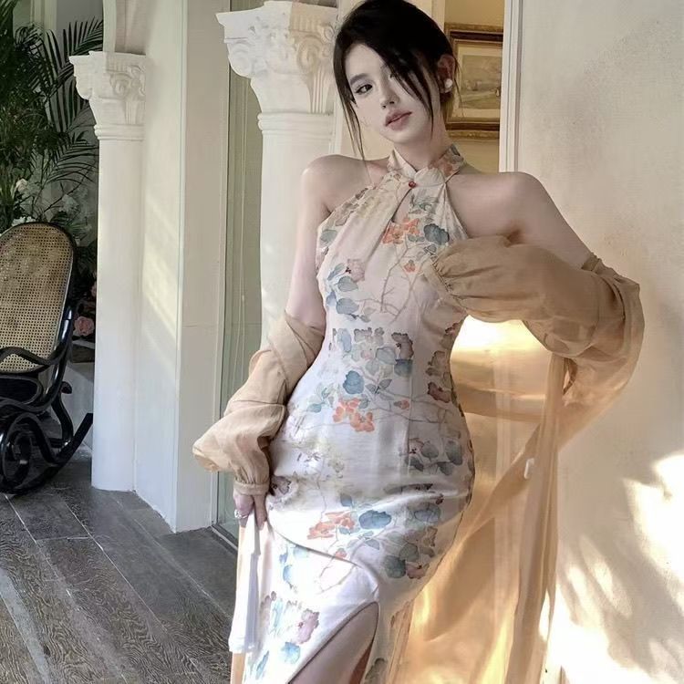 Retro Waist-Cinching Cardigan Dress