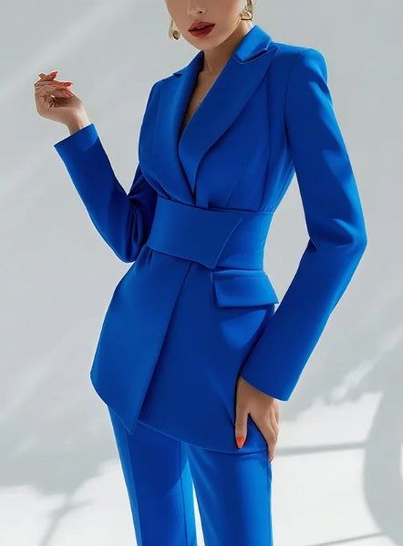 Sapphire Blue Suede Suit