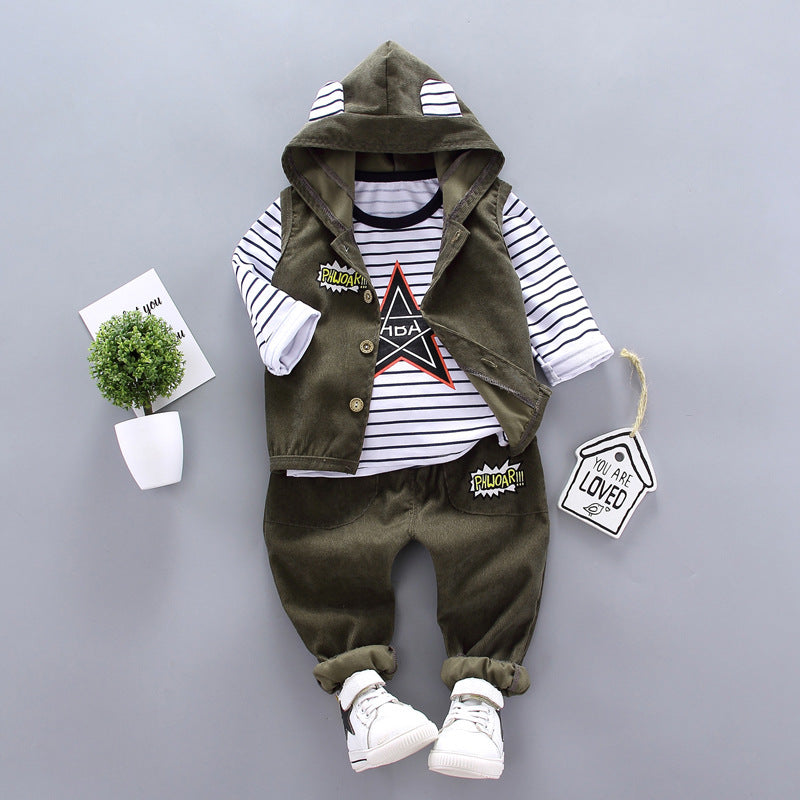 Children's Clothes Boys' Suits Boys' Autumn Three-Piece Suits Zee's Vibe Vault